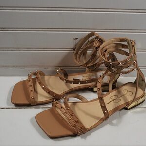 Jessica Simpson Studded Tan Sandals Women’s 8 NWOT